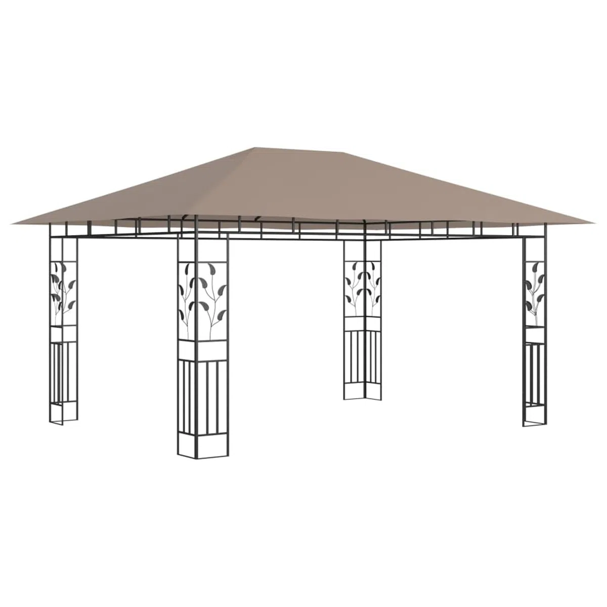 Pavillon mit Moskitonetz Gartenzelt Pavillon Garten Pavillon Garten Pavillion Wetterfest 4x3x2,73 m Taupe 180 g/m²