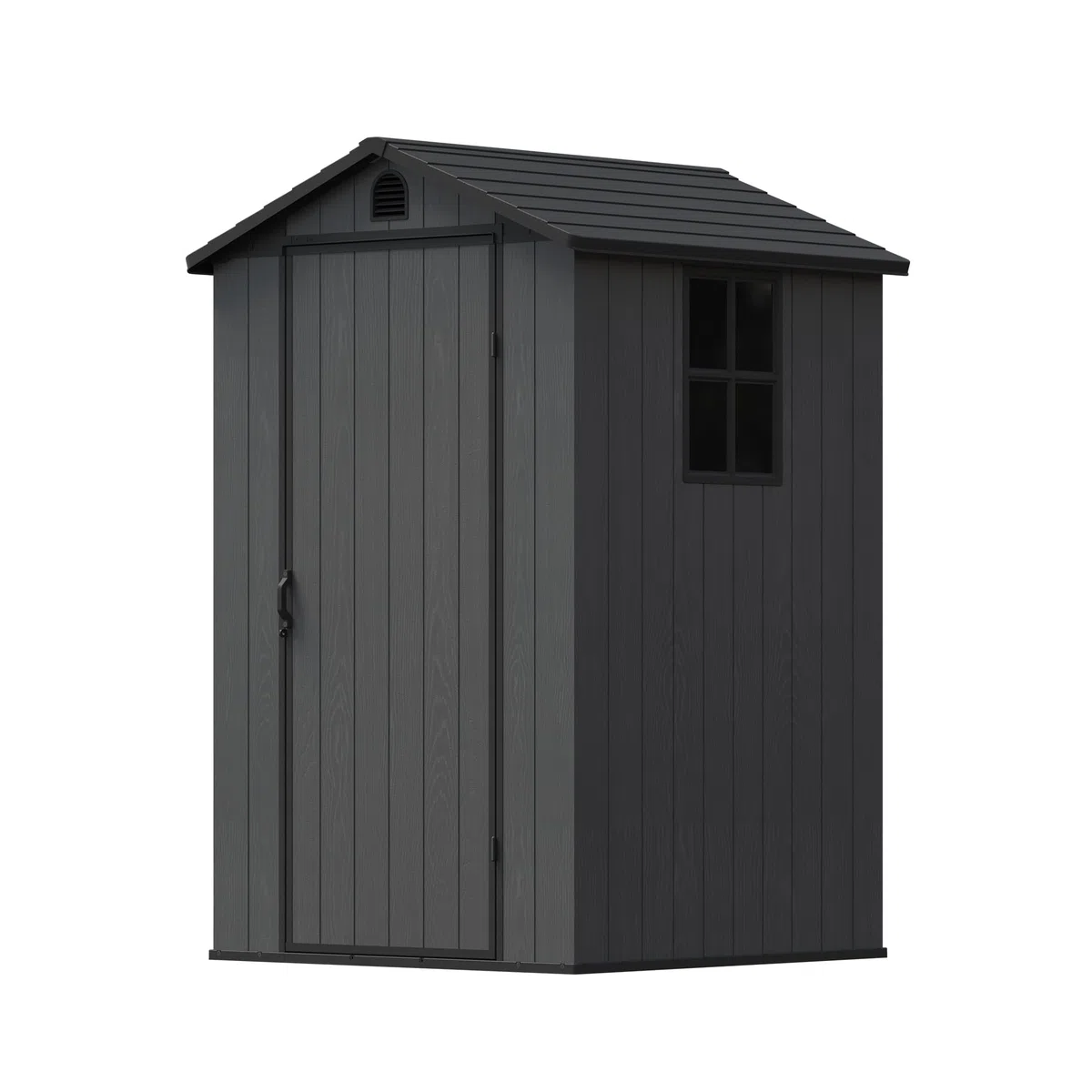Devoko Gartenhaus Kunststoff 116x116x171cm Gerätehaus mit Boden, Dunkelgrau