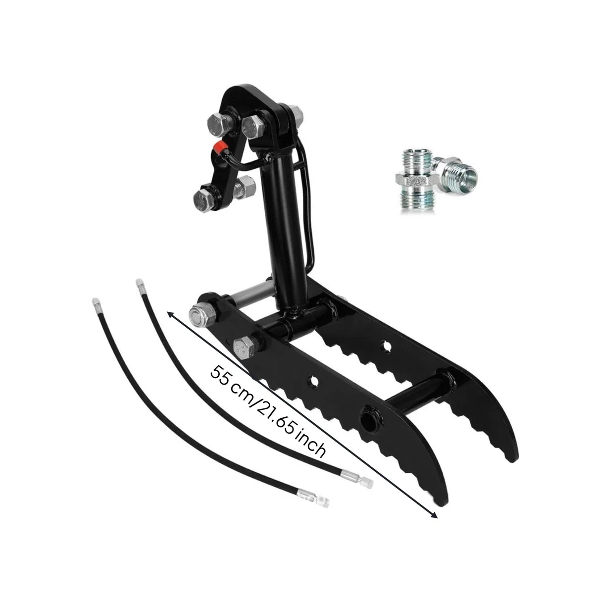 Harilla Hydraulischer Daumen Greifer Bagger Daumen Klammer Greifzange Greifer Hydrauliksteuerung Und Verzahnte Kante für Präzises Aufnehmen für Baustelle, 25-Achsen Doppel-Loch