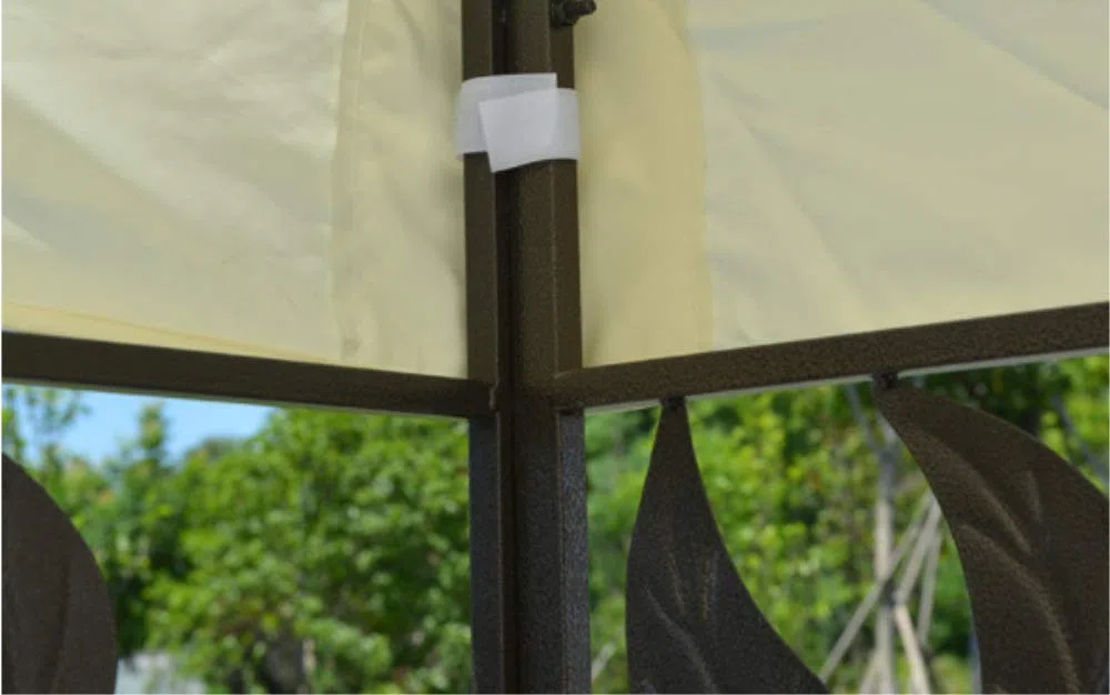 Doppelstöckiger Pavillon für den Außenbereich, 3 x 3 m, Ersatzabdeckung mit wasserdichter Beschichtung, Sonnenschutz, Terrassenpavillon, weiß, 300D-verschlüsselt, UV-beständig