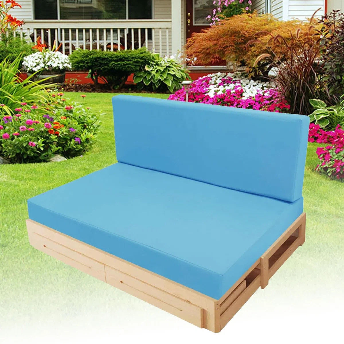 Palettenkissen Outdoor Palettensofa Kissen Set 2 Stück 120x80cm Wasserdicht UV-Beständig Elastische Schaumfüllung Perfekt für Terrassenmöbel Garten Deck Balkon