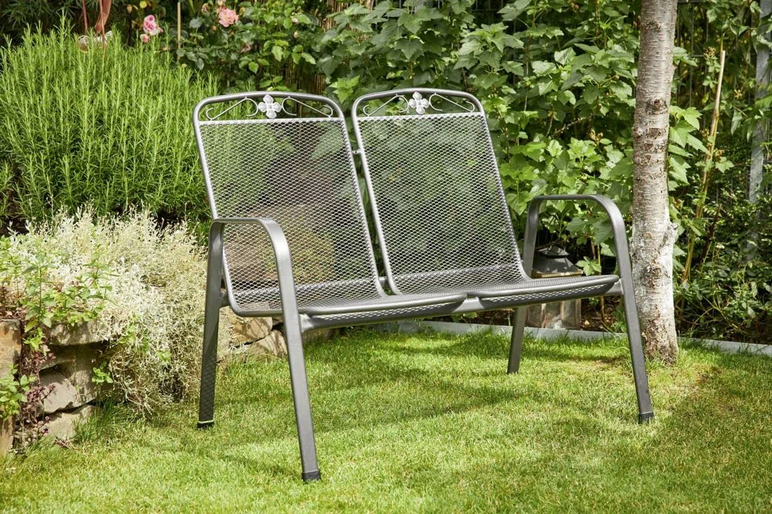 MWH Savoy Gartenbank aus Stahl, 2-Sitzer