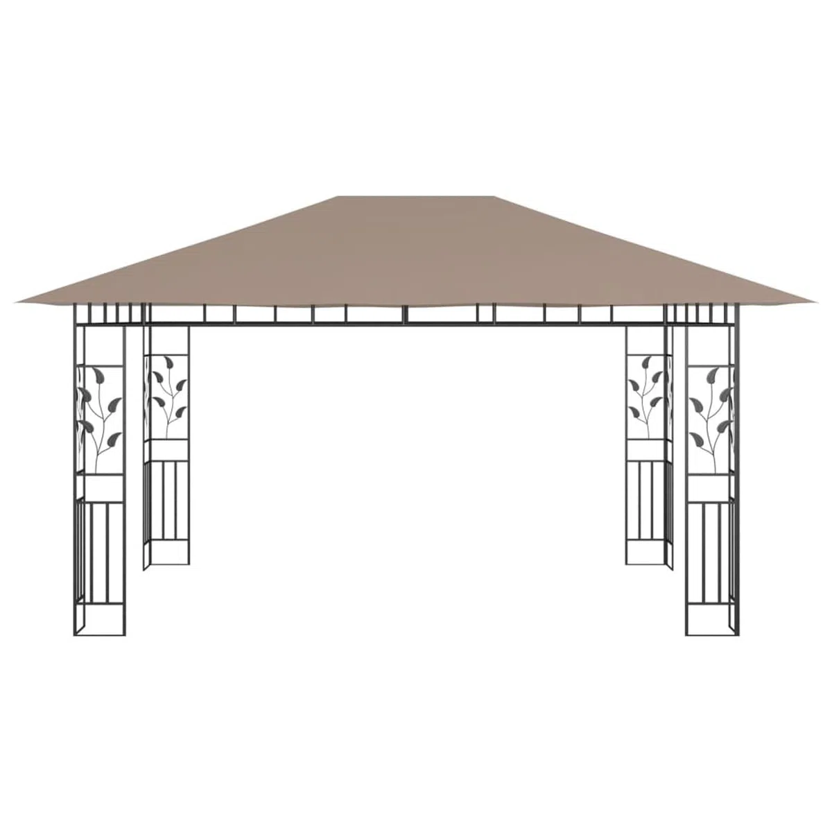 Pavillon mit Moskitonetz Gartenzelt Pavillon Garten Pavillon Garten Pavillion Wetterfest 4x3x2,73 m Taupe 180 g/m²