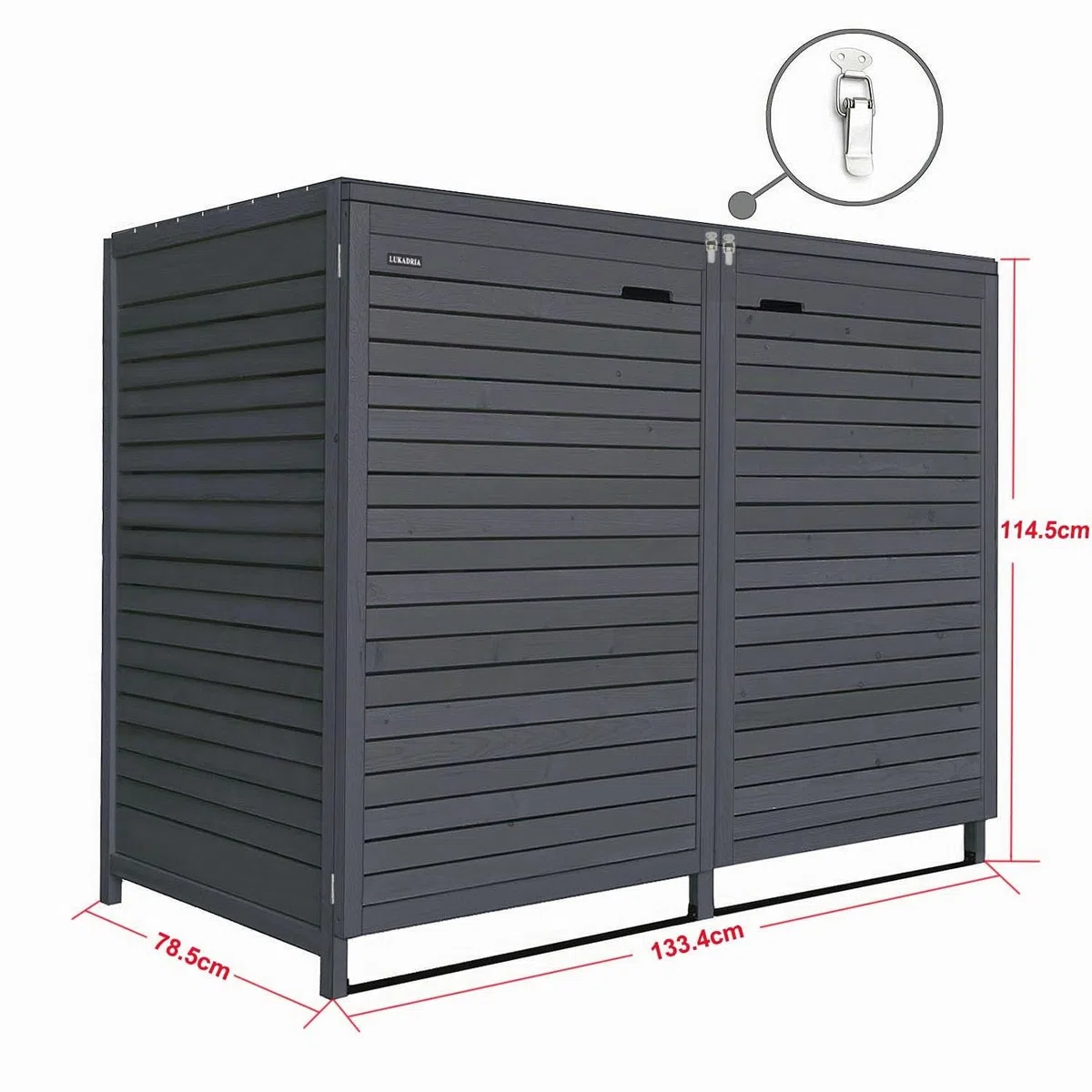 Mülltonnenbox Mülltonnenverkleidung 2 Tonnen Holz 240L anthrazit inkl. Rückwand vorimprägniert vormontiert Müllcontainer Mülltonnenschrank Mülltonne Mod.Adr.
