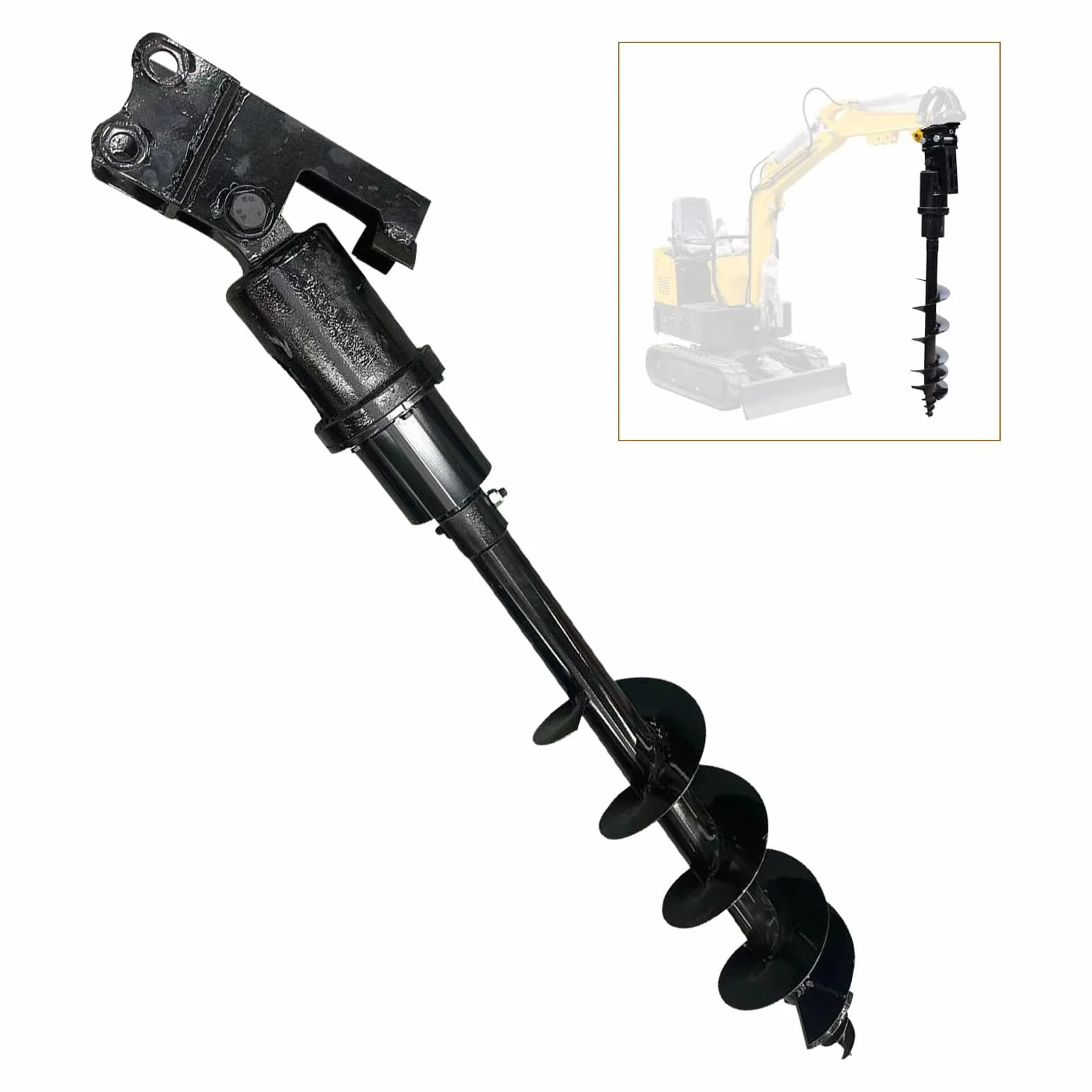 Fafeicy Schneckenbohrer für Schwere Maschinen, 200-mm-Baggerschneckenbohrer aus Manganstahl für Effizientes Graben in Erde und Sand