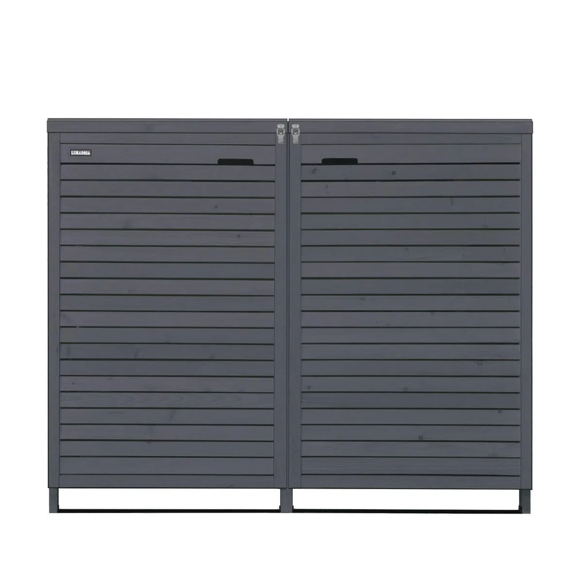 Mülltonnenbox Mülltonnenverkleidung 2 Tonnen Holz 240L anthrazit inkl. Rückwand vorimprägniert vormontiert Müllcontainer Mülltonnenschrank Mülltonne Mod.Adr.