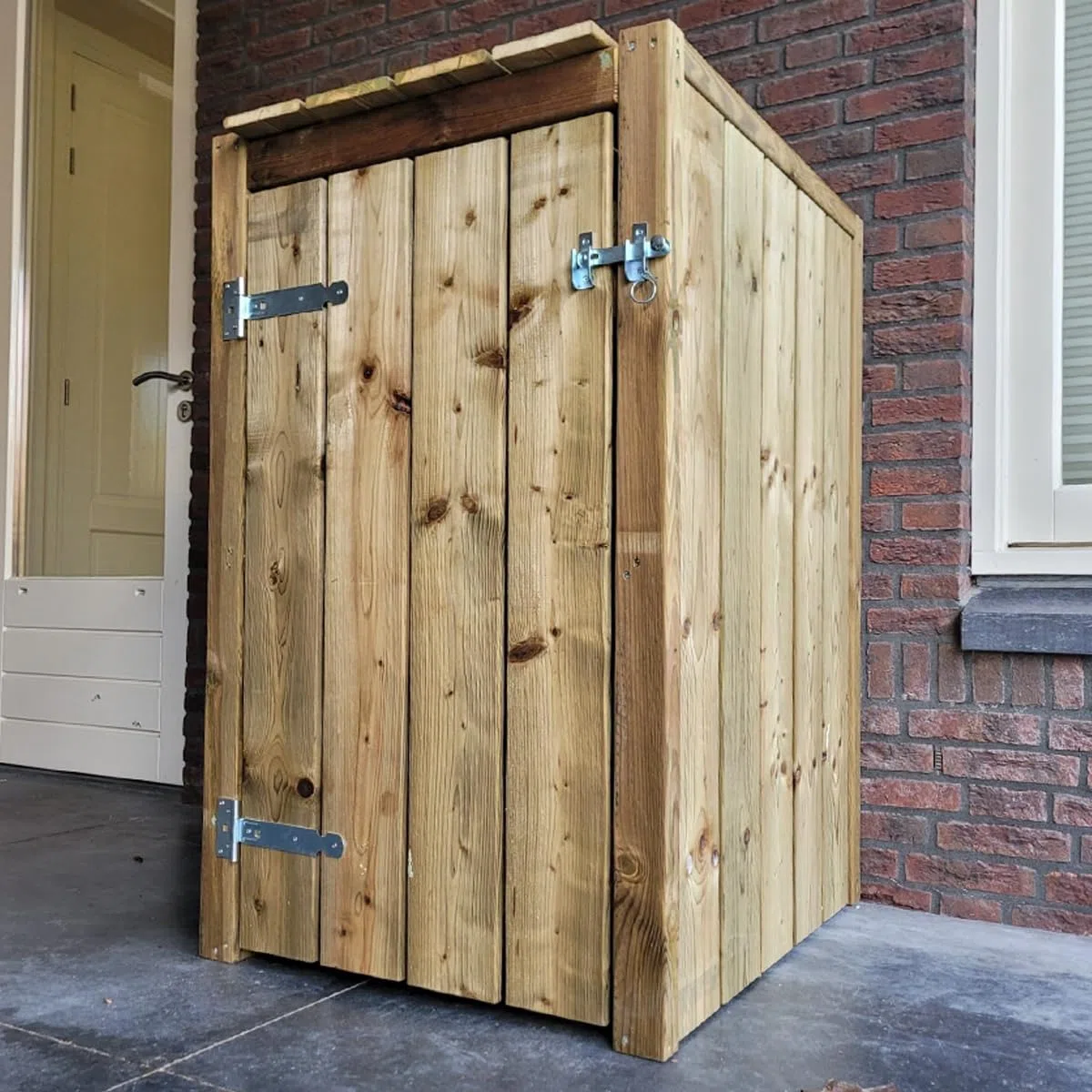 Mülltonnenbox Peter - Offene Rückwand - FSC imprägniert Kiefernholz - 1x 240L - Müllcontainer