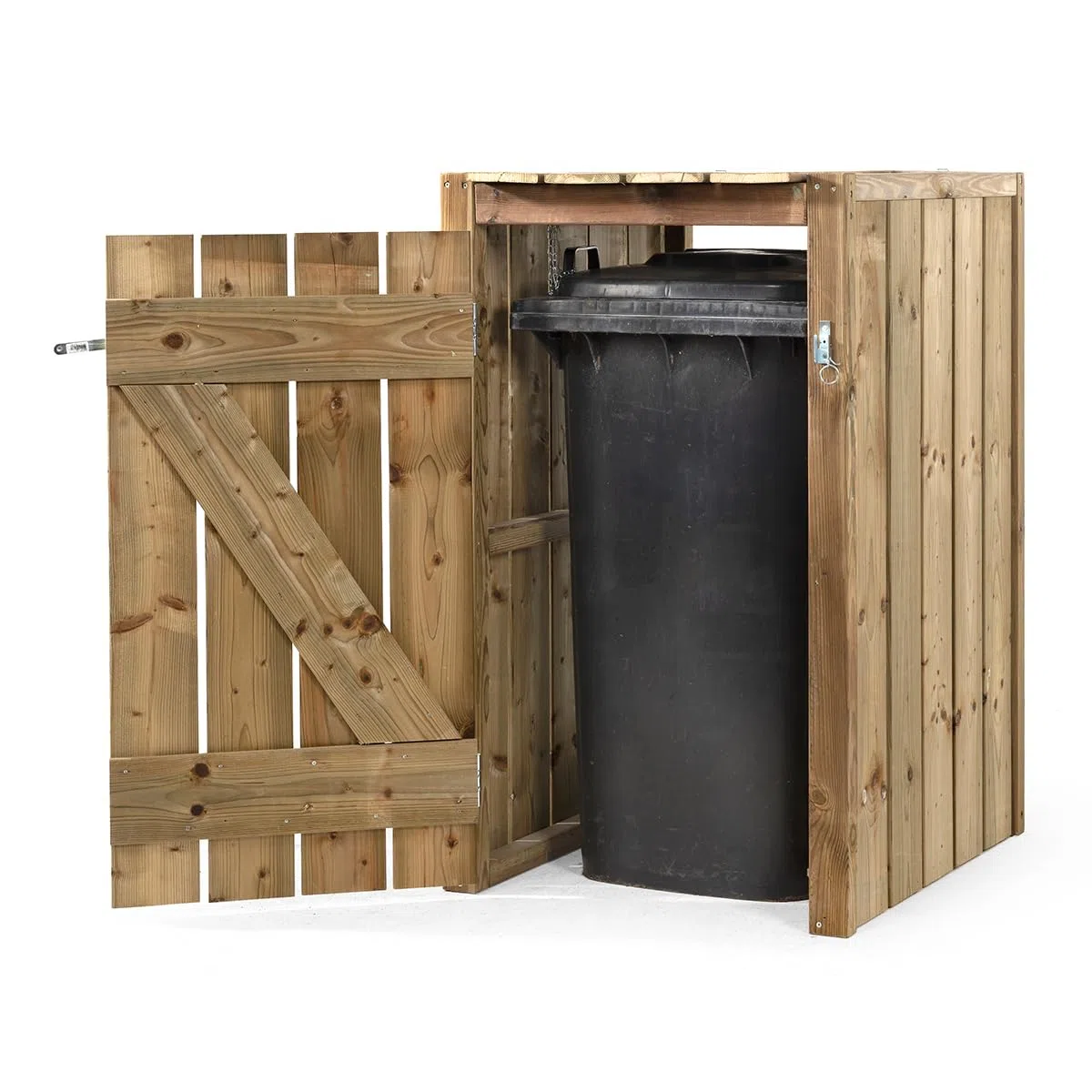 Mülltonnenbox Peter - Offene Rückwand - FSC imprägniert Kiefernholz - 1x 240L - Müllcontainer