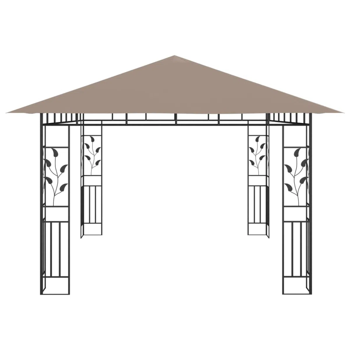 Pavillon mit Moskitonetz Gartenzelt Pavillon Garten Pavillon Garten Pavillion Wetterfest 4x3x2,73 m Taupe 180 g/m²