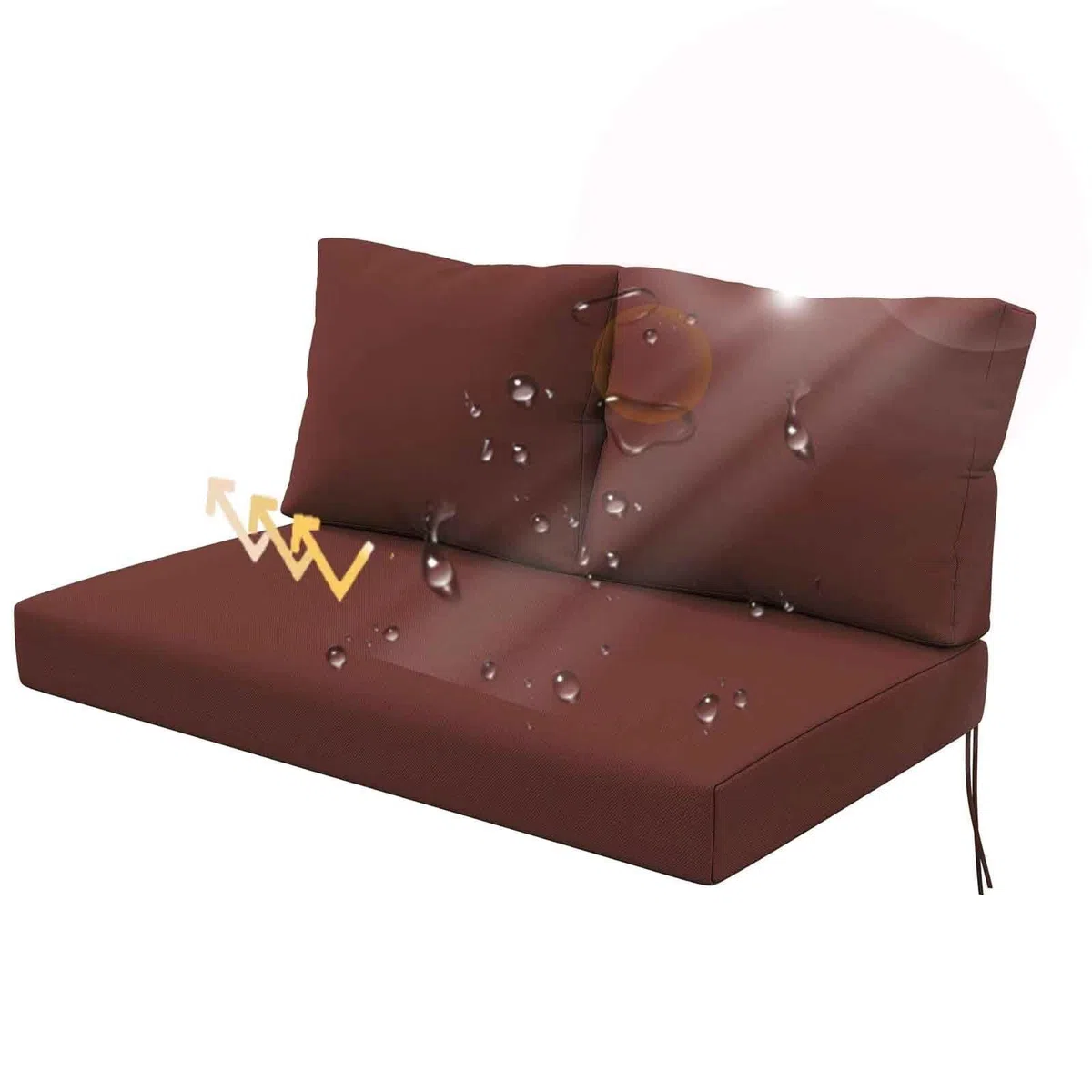 Palettenkissen 120x80cm Burgund, Palettenpolster Outdoor Wasserdicht, Europaletten Palettensofa Polster für Palettenmöbel, Balkon Paletten Polster Set - Paletten Kissen 120x80 + 2 Rückenlehne 60x40