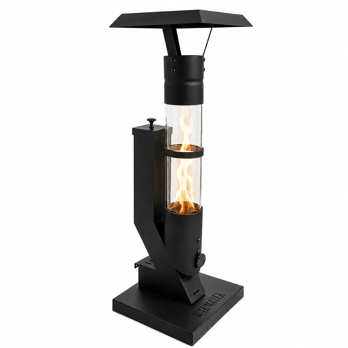 Lumo Outdoor-Pelletofen 3000 W – Pellet-Terrassenkamin ohne Strom & Gas, mit Glasflamme, für Garten, Balkon, Terrasse & Veranda, 0,6 kg Pelletbehälter, ca. 1 h Brenndauer