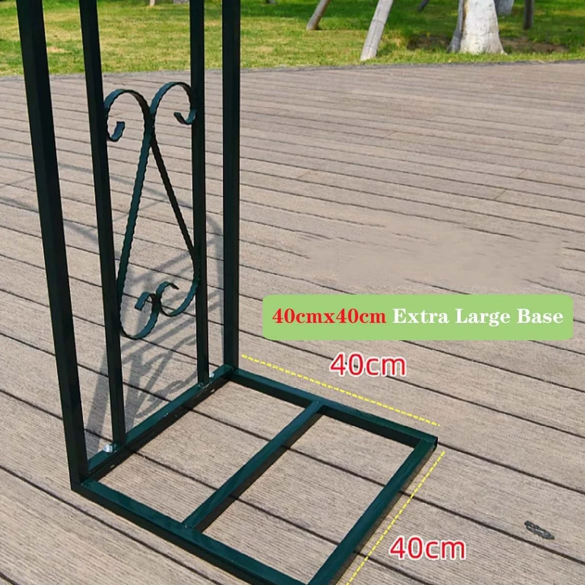 Großer Rosenbogen aus Metall für Kletterpflanzen, 140 cm x 340 cm Höhe, grüne Farbe, 20 mm, quadratisches Rohr, Outdoor-Gartenlaube, Pergola, B 220 x H 230 cm