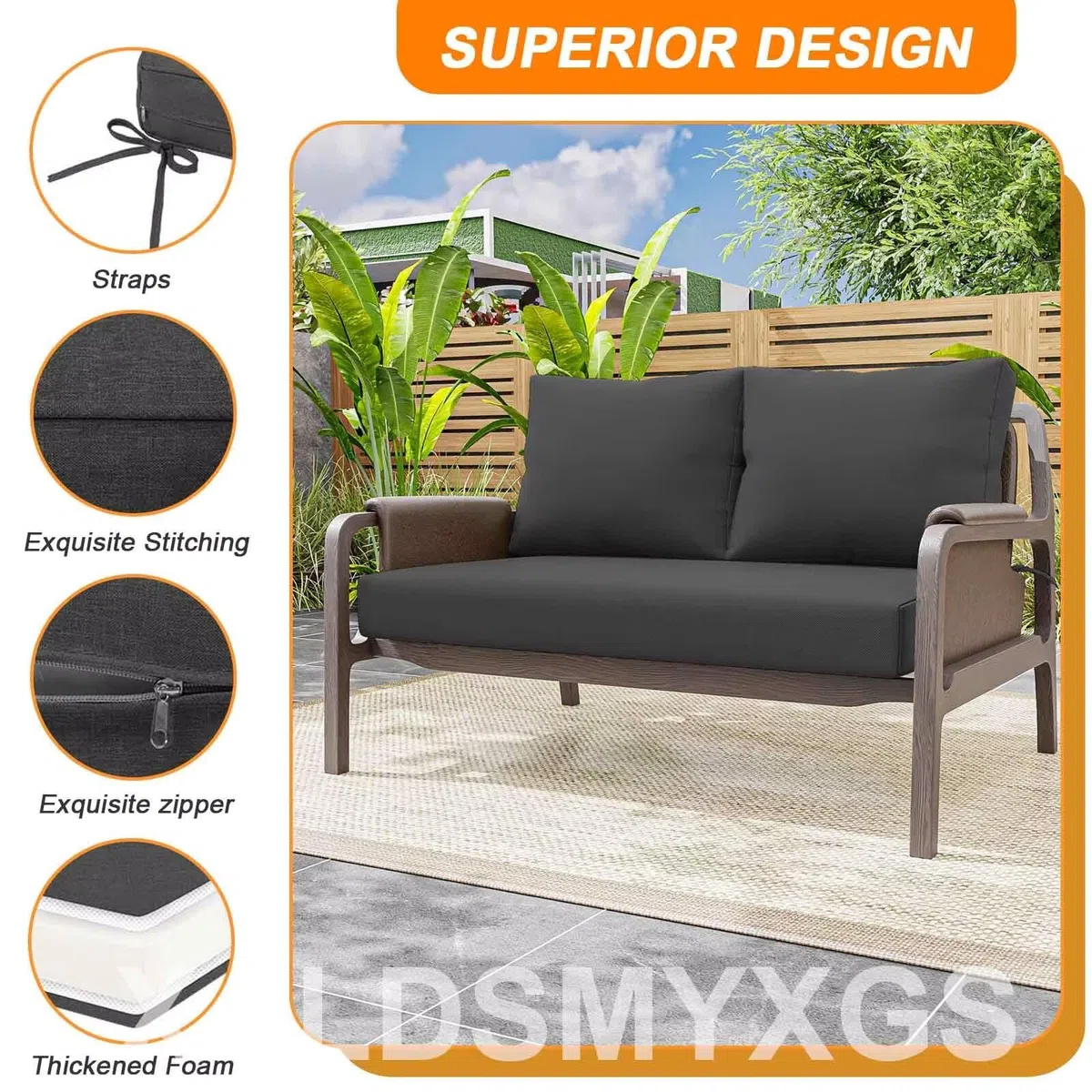 Palettenkissen 120x80cm Burgund, Palettenpolster Outdoor Wasserdicht, Europaletten Palettensofa Polster für Palettenmöbel, Balkon Paletten Polster Set - Paletten Kissen 120x80 + 2 Rückenlehne 60x40