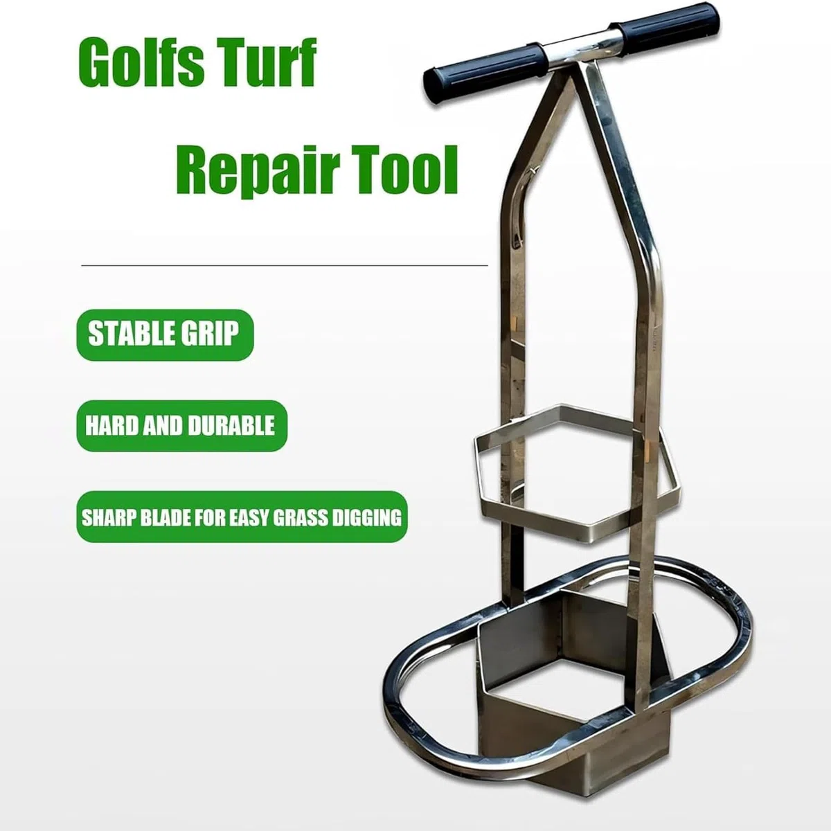 Golf-Reparaturwerkzeug, Sechskant-Rasenmäher mit ergonomischem Dual-Grip-Griff, Edelstahlklinge, für Golfplätze, Driving Ranges, Rasen